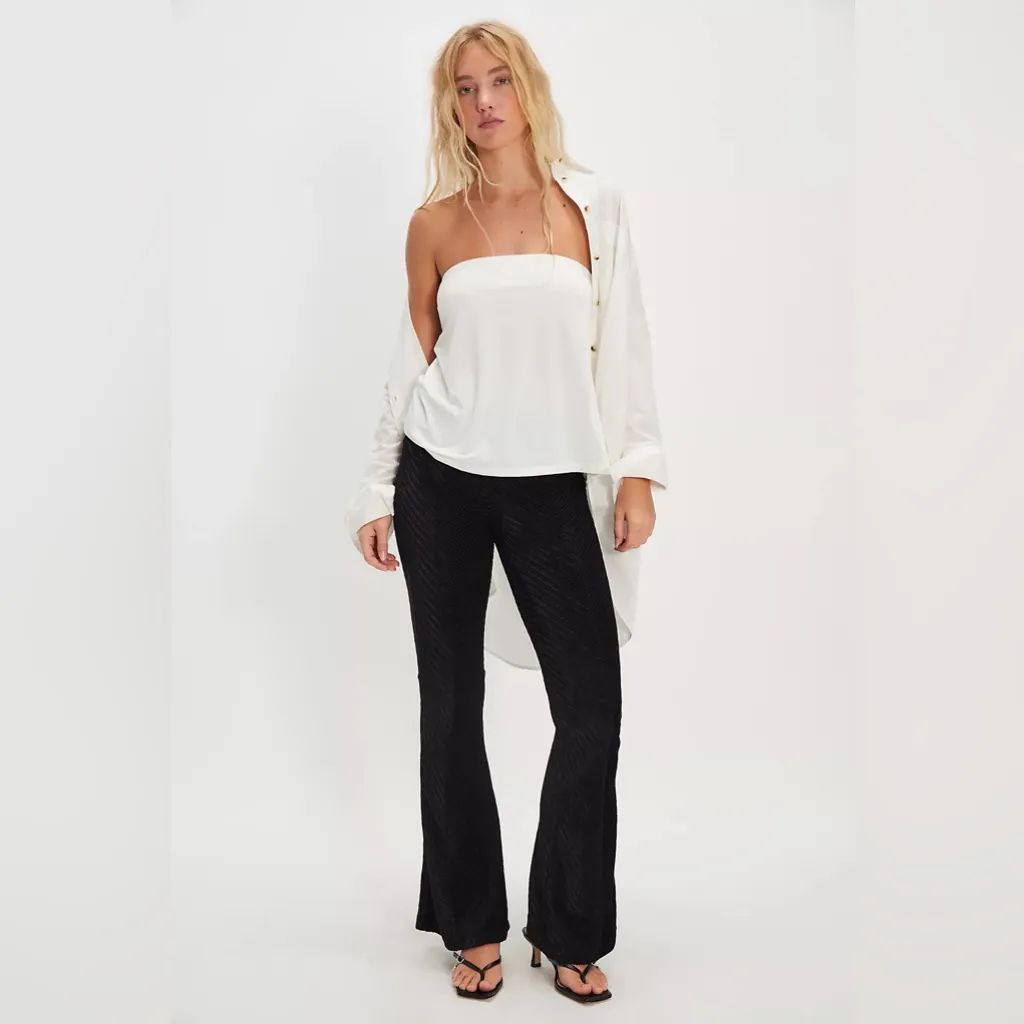 Free People Penny Pull-On Velvet Flared Pants - Image 3