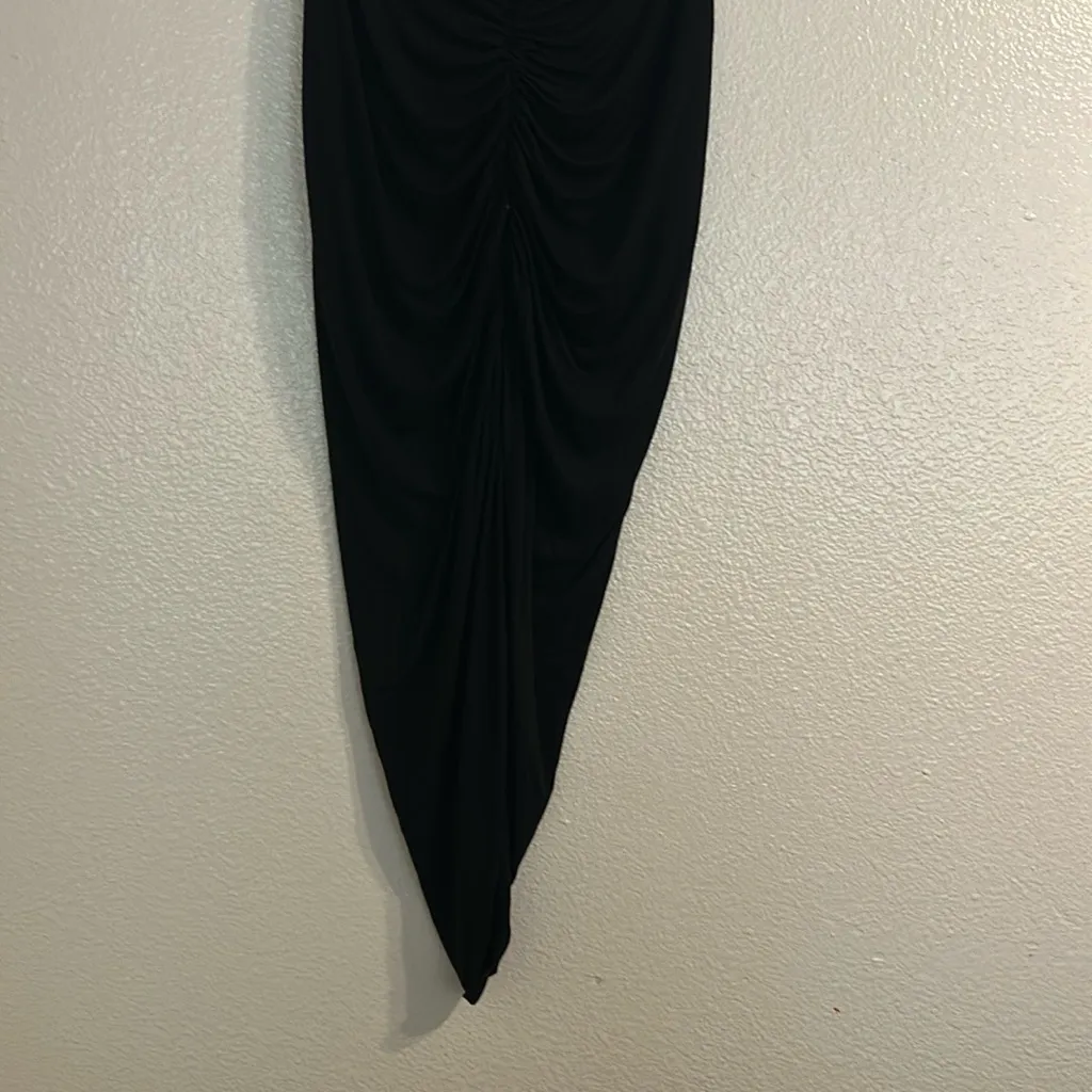 Bailey 44 Black Ruched Midi Skirt - Image 3