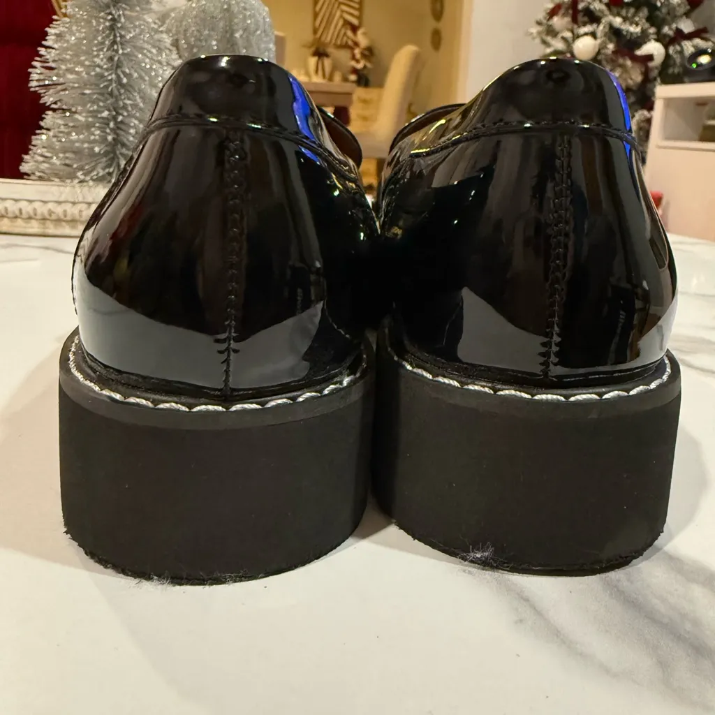 Franco Sarto Black Patent Leather Loafers - Image 6