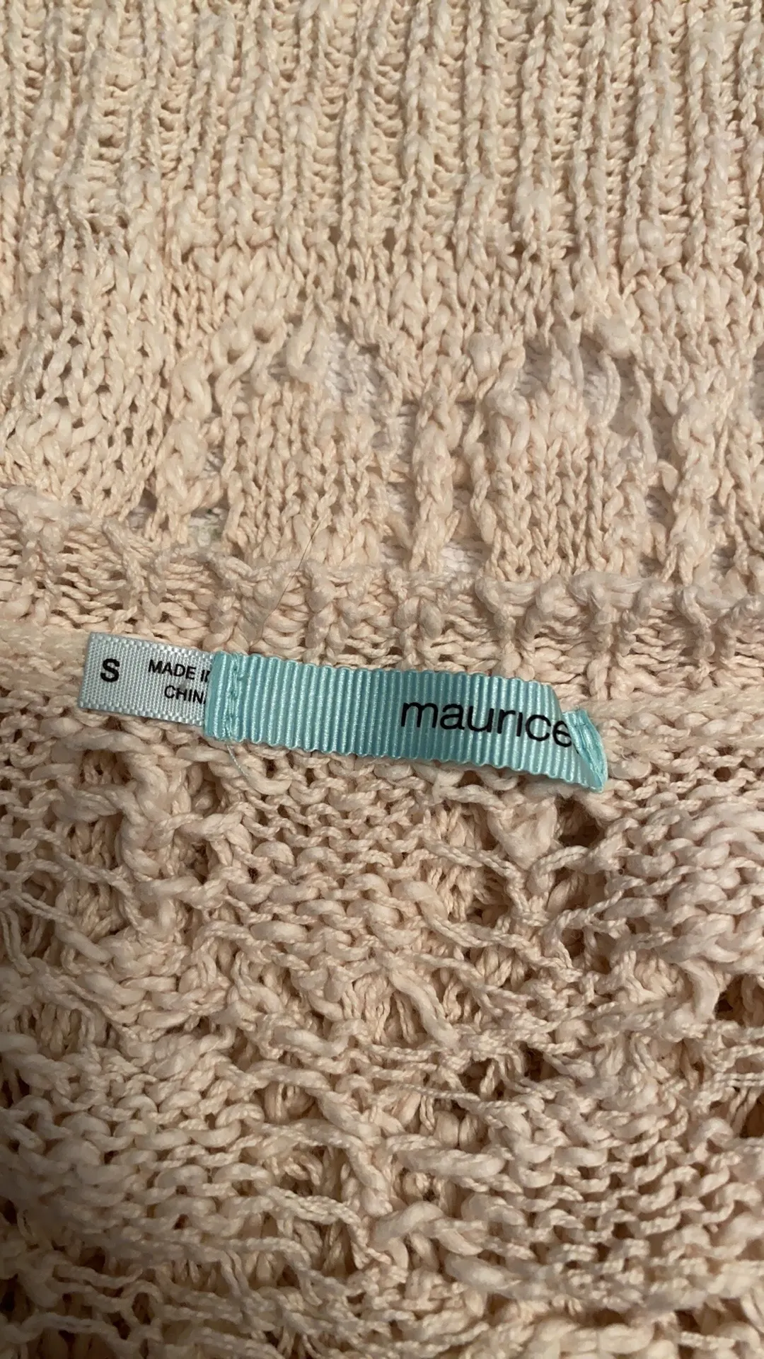 sweater high/low style open crochet style size small - Image 8