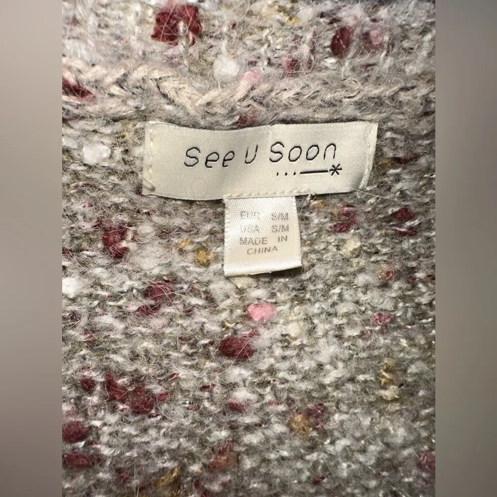 See U Soon Open Sweater Cardigan Size S/M Gray - Image 5