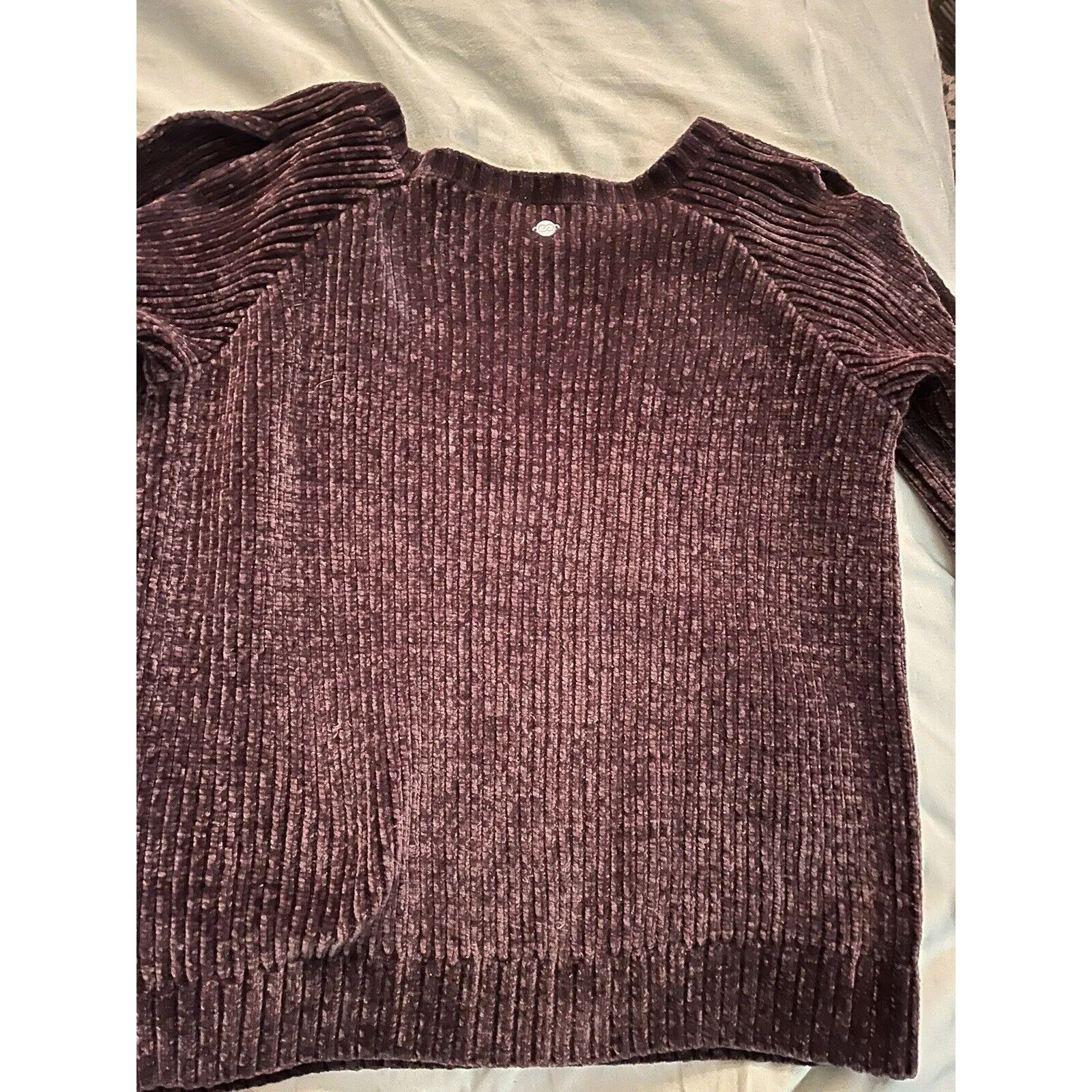 Calia Carrie Underwood Pullover Chunky Open Sleeves S Small Burgundy Wine Color - Image 7