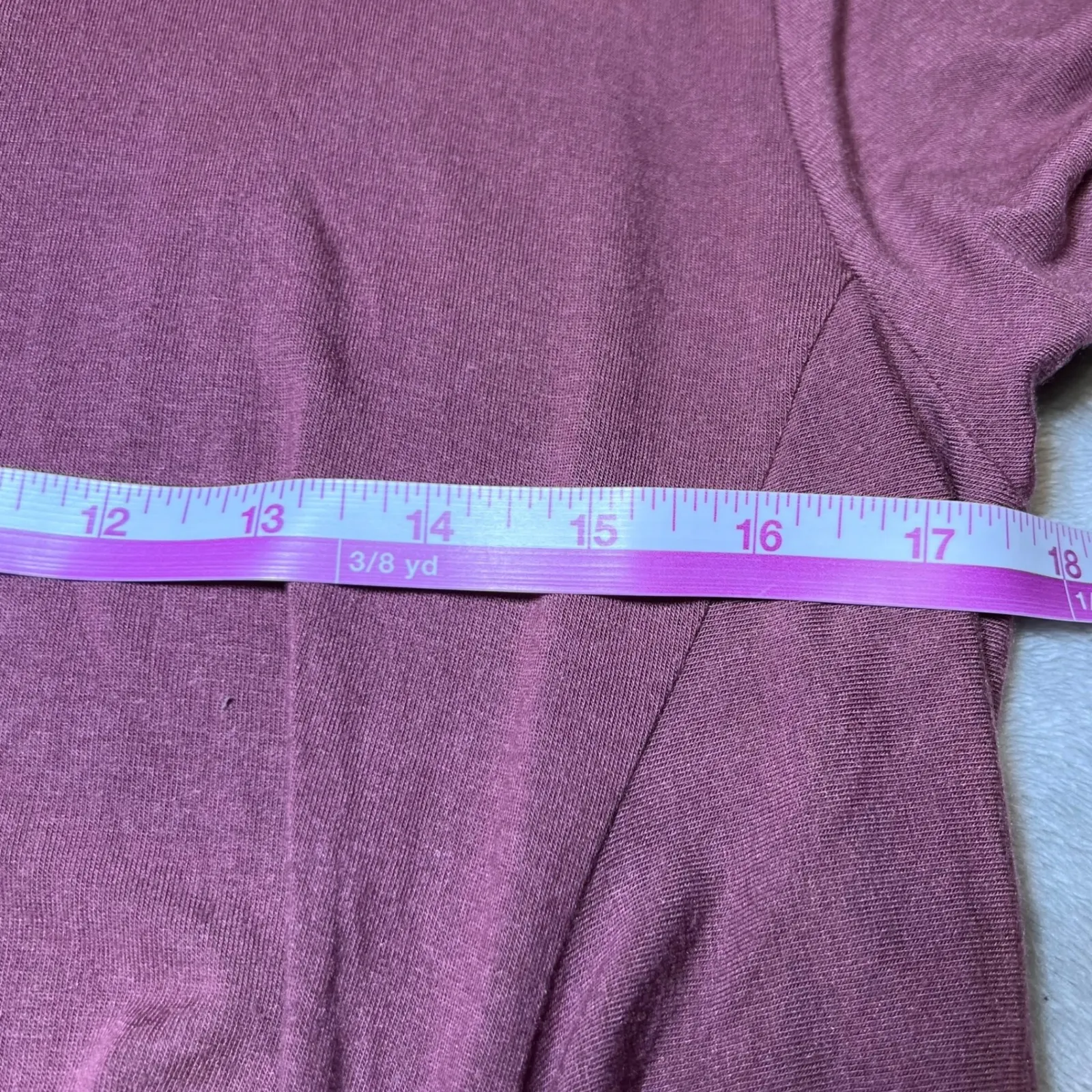 Simply Vera Vera Wang Shirt Women Large Mauve Tunic Top Knot Short Sleeve Casual - Image 12