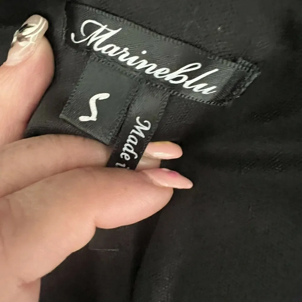 Marineblu Sequin mini skirt black silver SMALL stretchy NEW - Image 7