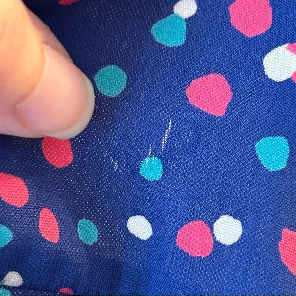 Andree by Unit Blue Pink Polka Dot Ruffle Cap Sleeve Women’s S Flowy Lightweight - Image 7