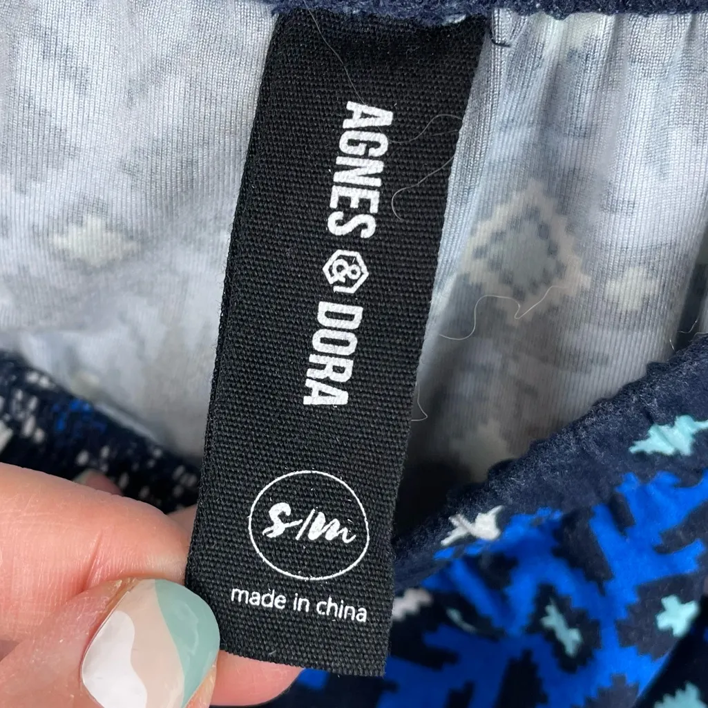 Agnes & Dora Icy Fair Isle Leggings Women's Size S/M Navy Blue Snowflake Cozy - Image 4