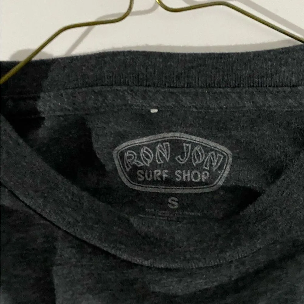 Dark grey Long Sleeve T-Shirt with Colorful Logo Ron Jon small - Image 3