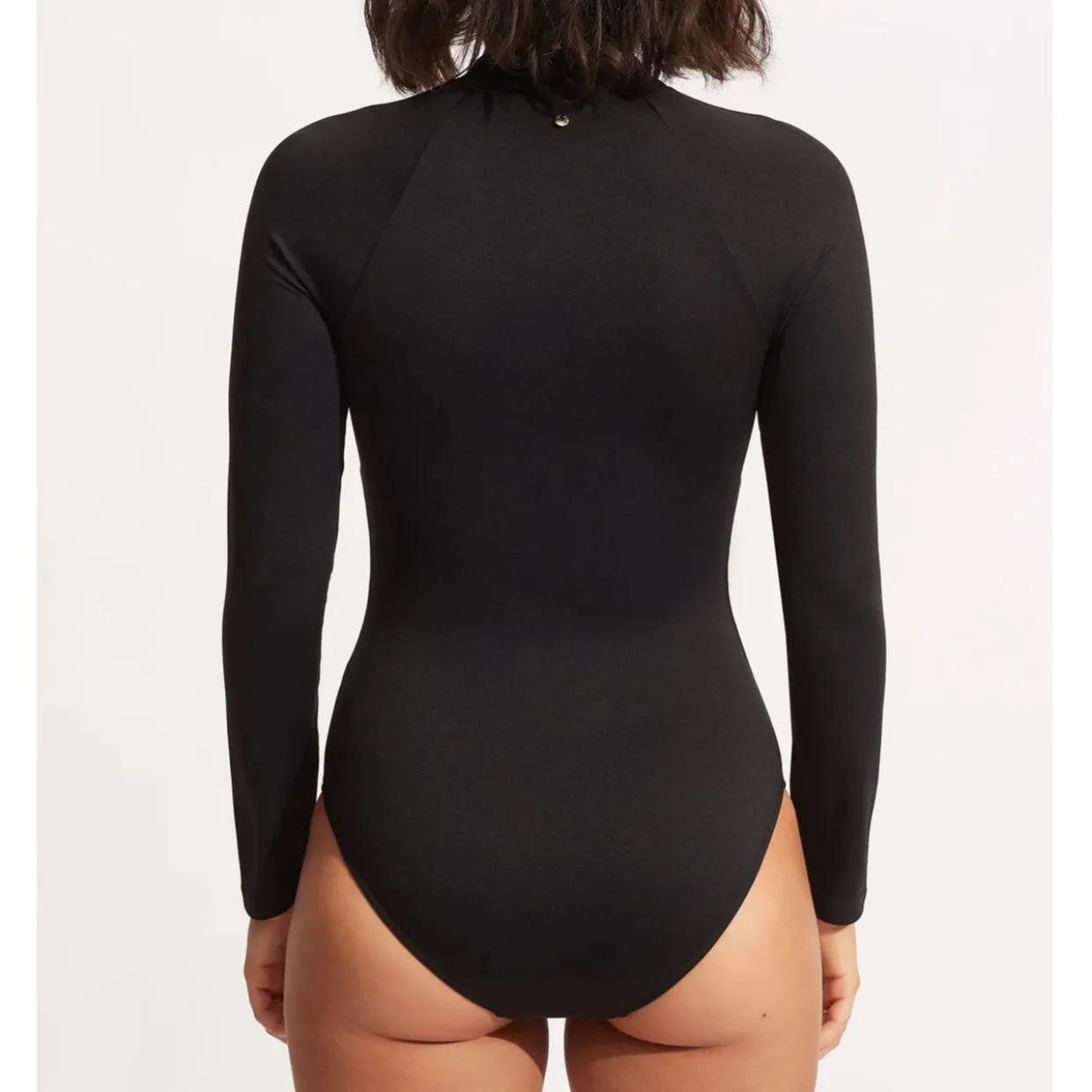 SEAFOLLY Womens Zip Front Swimsuit Surfsuit One Piece Size 12 Black Long Sleeve - Image 2