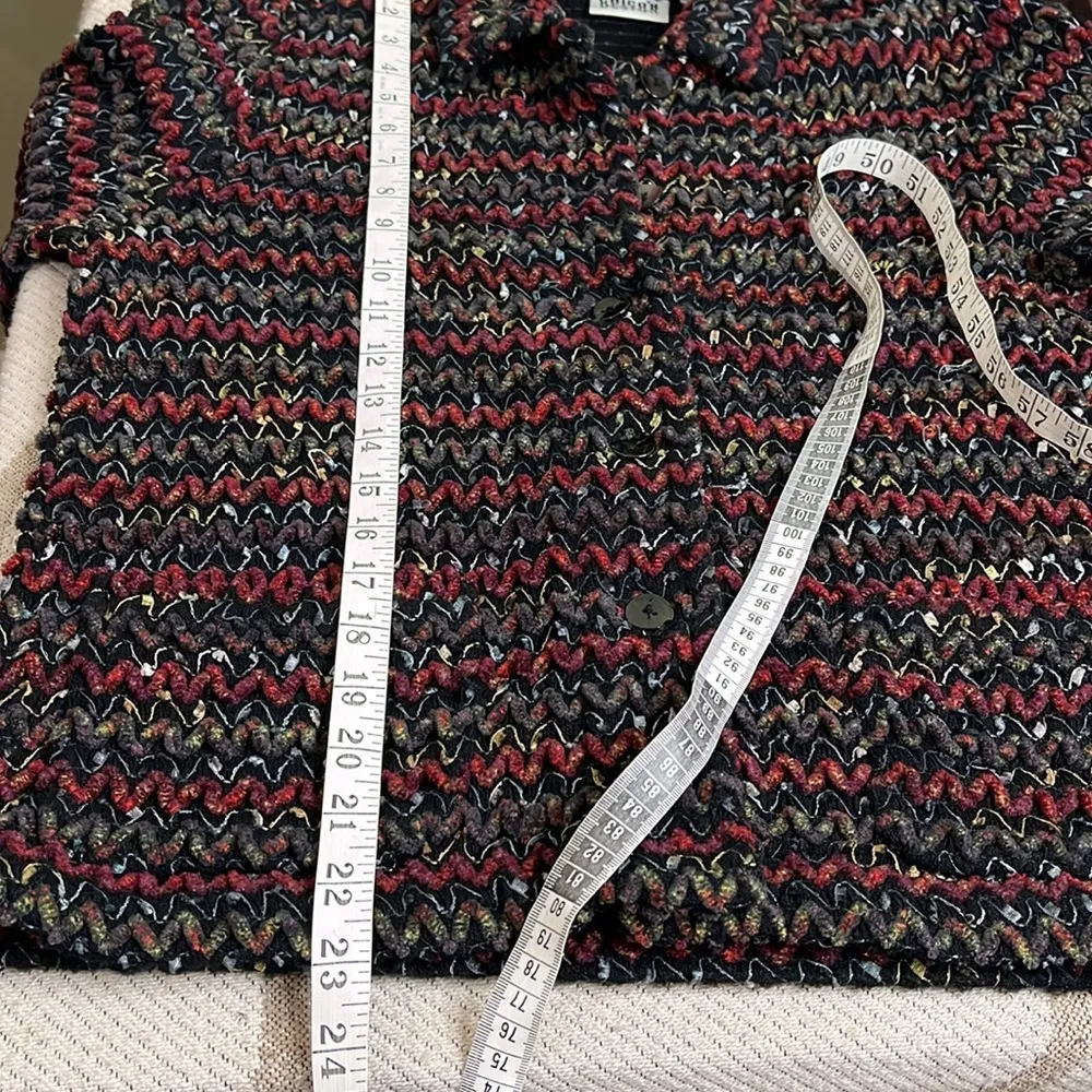 Chico’s design black mother pearl button down textured blazer jacket - Image 5