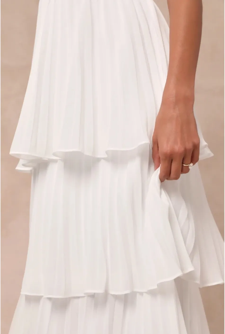 Lulus Seriously Sensational White Strapless Tiered Maxi Dress in White - Image 3