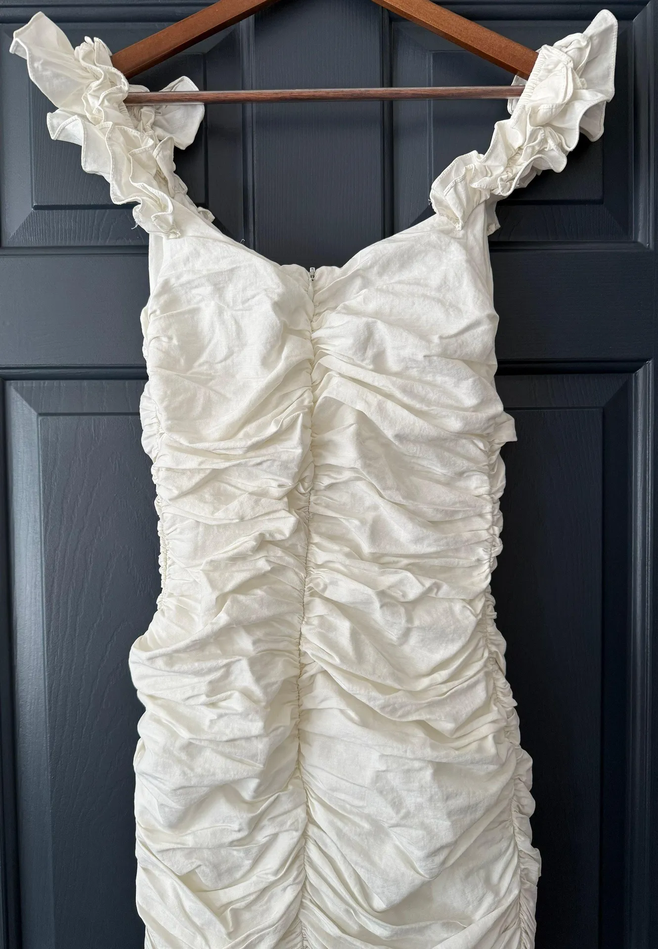 White Ruched Dress - Image 3