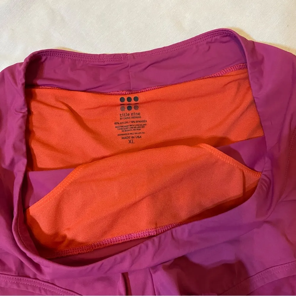 Magenta and orange title 9 workout shorts running run yoga exercise booty shorts - Image 5