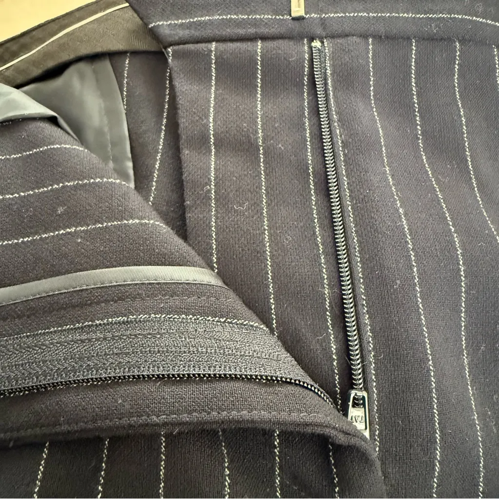 Ann Taylor Womens Pants Navy Blue Devon Fit Pinstripe Career Slacks Size 12 - Image 8