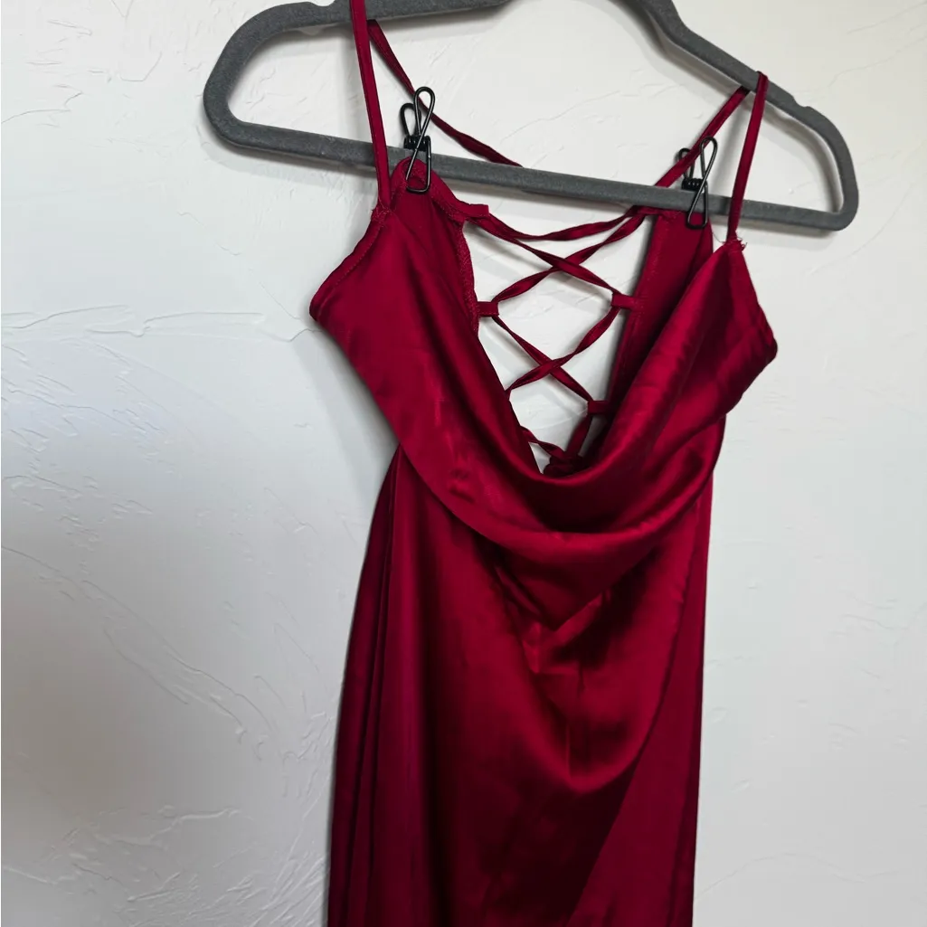 SheIn  Cowl Neck Open Back Dress with Slit - Image 6