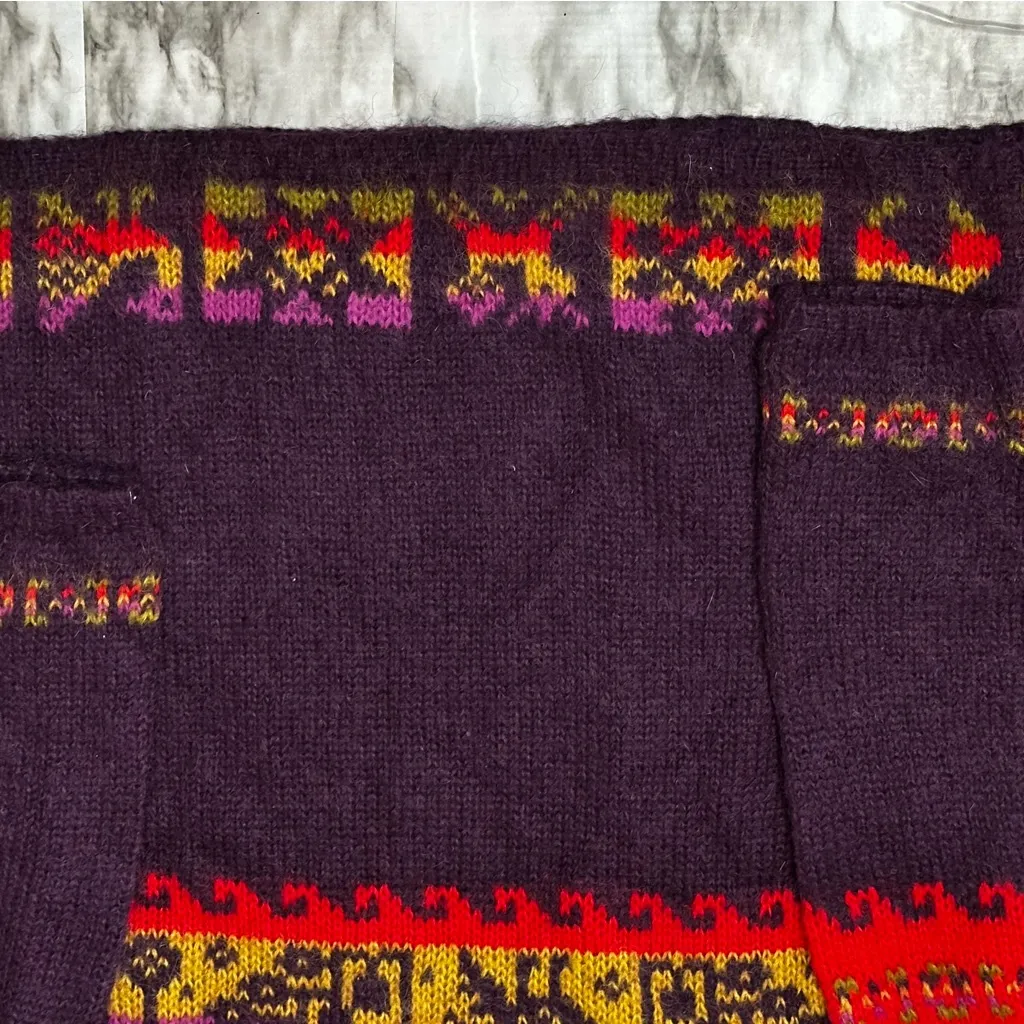 United Colors Of Benetton Red and Purple Turtleneck Sweater Cabincore 90s Vibes - Image 5