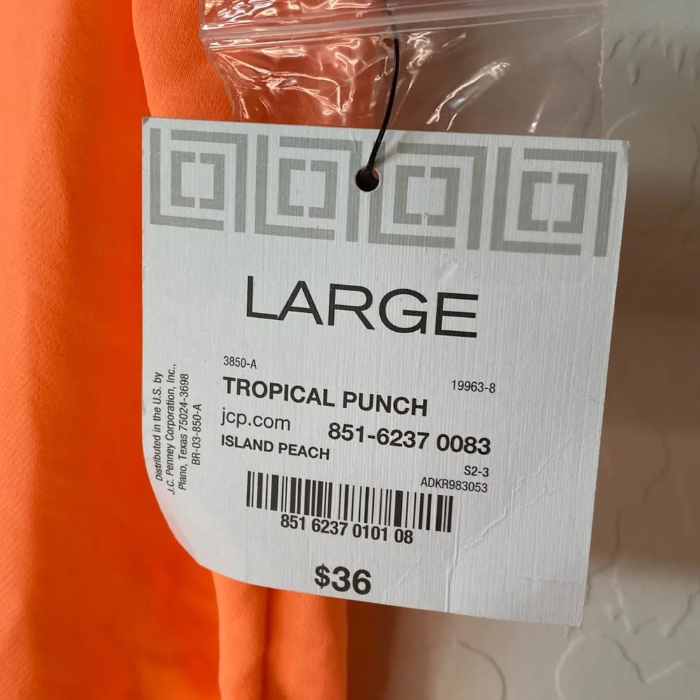 LIZ CLAIBORNE NWT Women's Top Sleeveless Orange Elastic Waist Button Up  Sz L - Image 4