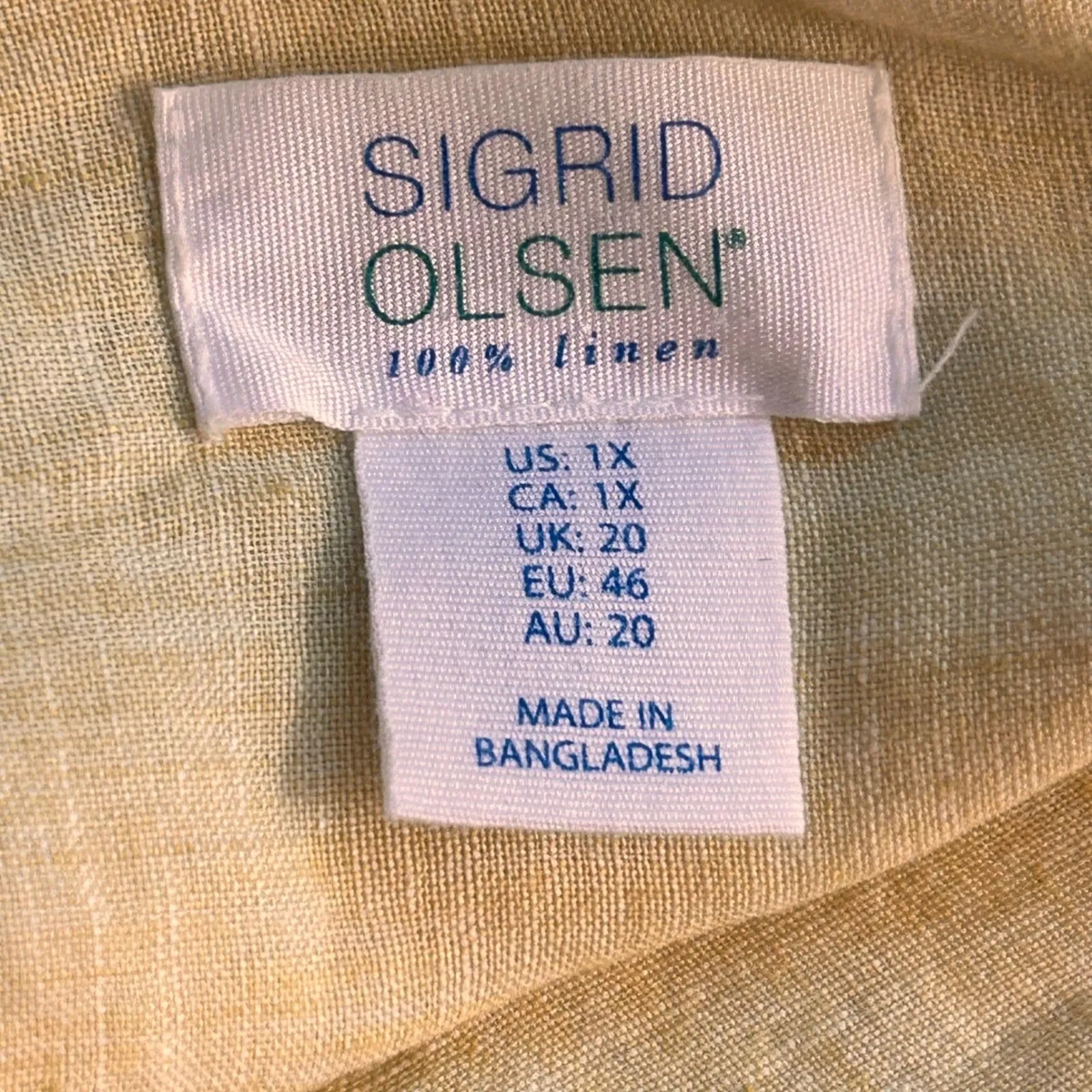 Sigrid Olsen Women Button Up Size 1X Linen Popover Tunic Lagenlook Coastal Beach - Image 8