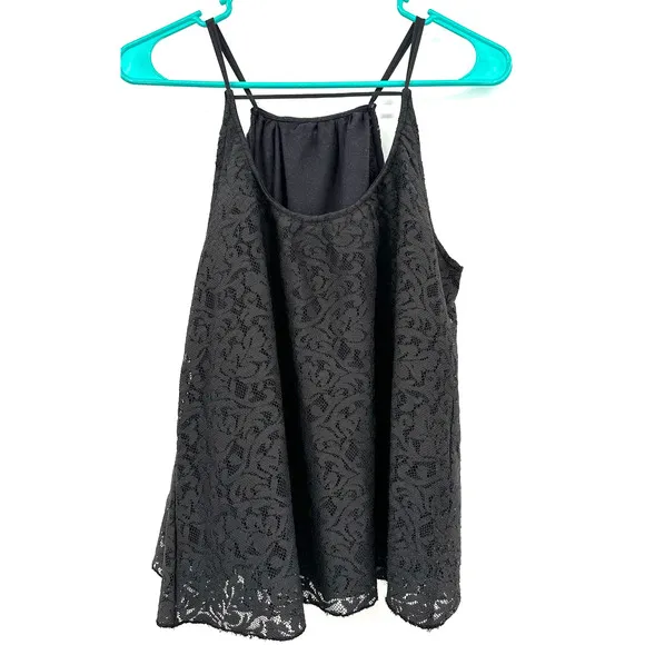American Eagle Outfitters size XS‎ black lace tank top sleeveless blouse lined - Image 2
