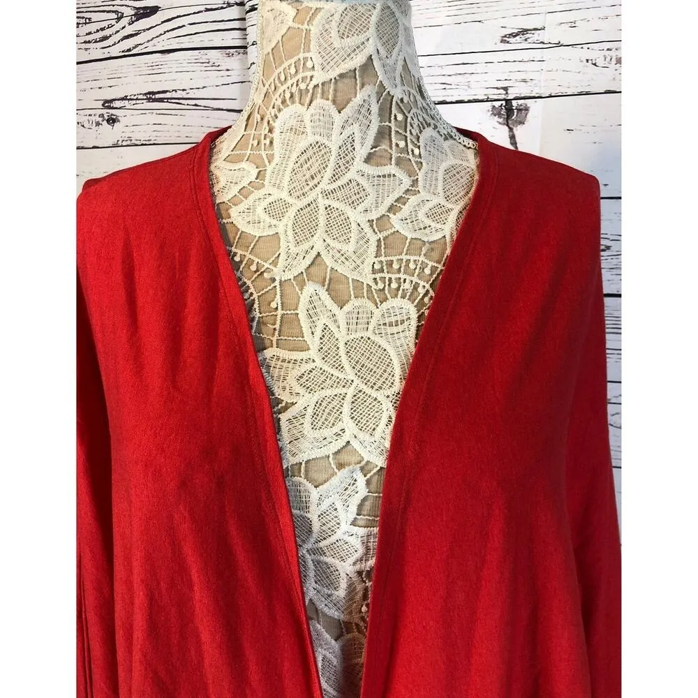 WONDERLUSH Layers by Lizden Knit Jersey Cocoon Cardigan red size medium to large - Image 6