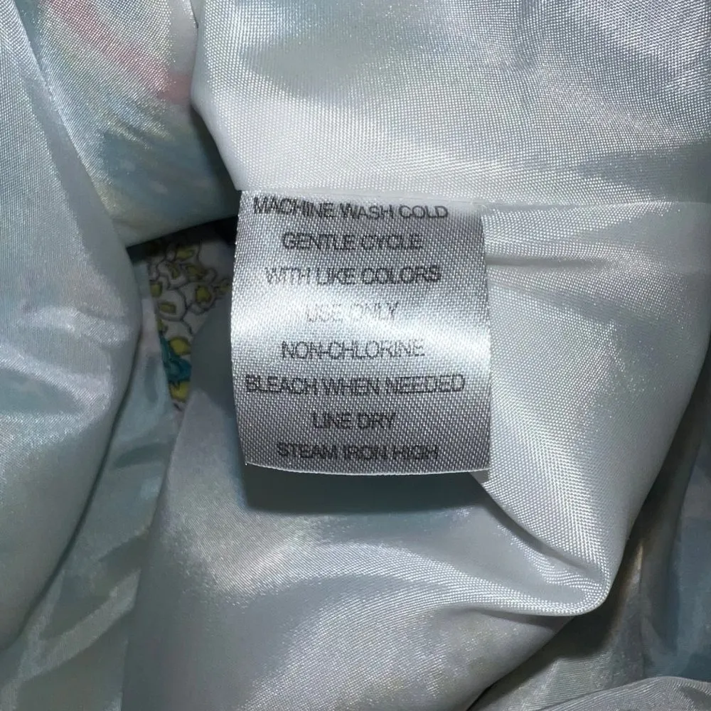 Sunny Leigh  Womens Paisley Print Tulip Hem Pleated Linen Skirt Teal Size 10 EUC - Image 15