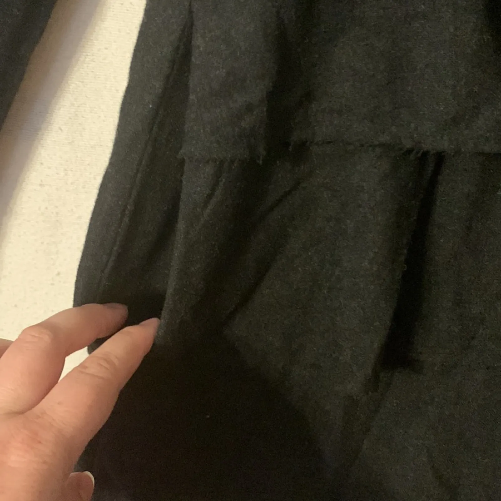 Ryu womens medium black wool boho jacket tiered coat ruffle anthropolpgie - Image 7