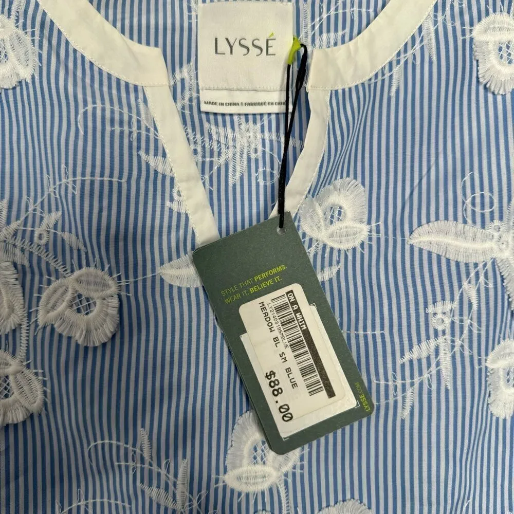 Lysse  Meadow Blouse Blue and White - Image 6