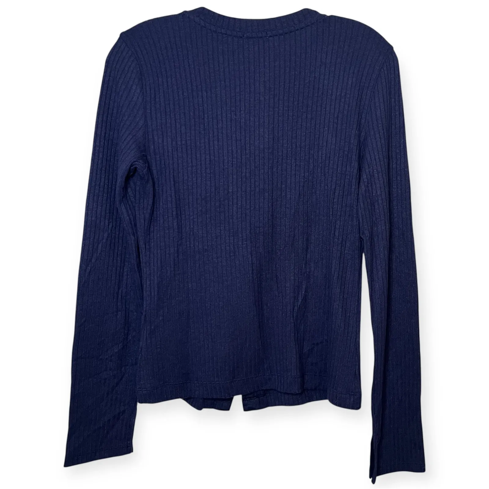 Aerie Navy Blue Ribbed Knit Button Front Cardigan Long Sleeve Layering Top Sz M - Image 5