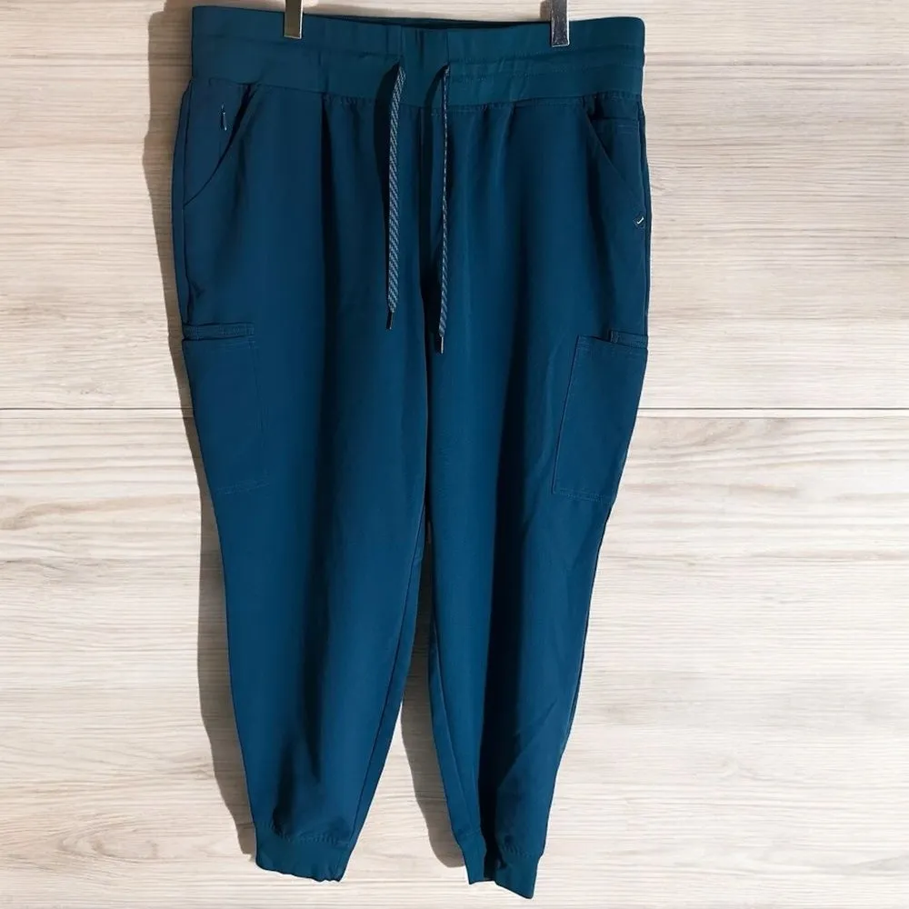 Jaanuu Women’s 13 Pocket Teal Scrub‎ Jogger Sz XLP Antimicrobial - Image 4