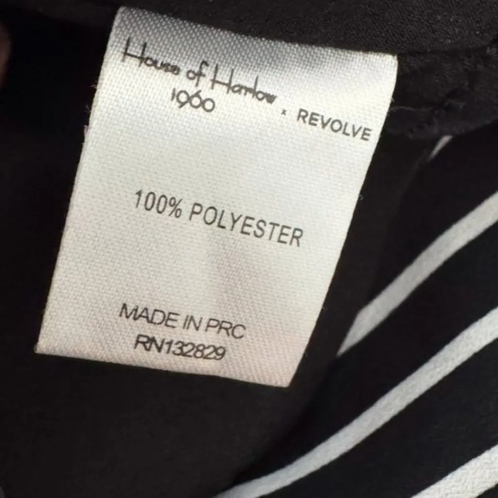 House of Harlow 1960 x Revolve Bree Striped Crop Top Black and White Size S - Image 9