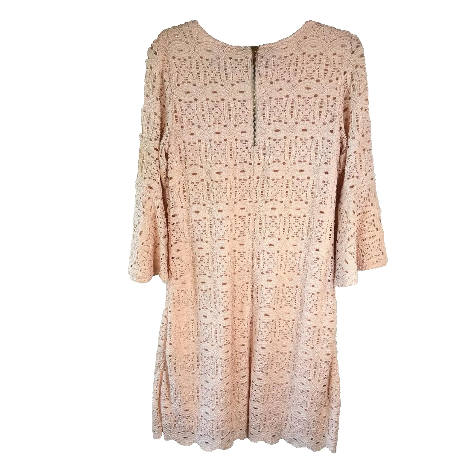 Ronni Nicole 3/4 Bell Sleeve Pink Lace Knee Length Dress Size 10 - Image 2