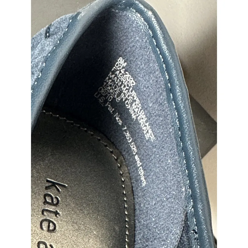 New Size 8 M Kate Ann Leah Mid Wedge Pump Comfort Shoe Pleated Suede Blue - Image 15