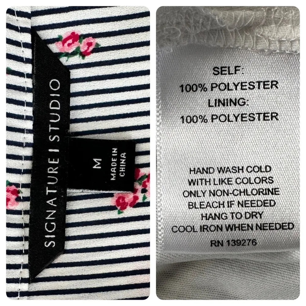 Casual Pinstripe Floral Dress with V-Neck and Elastic Waist - Summer Ready! - Image 5