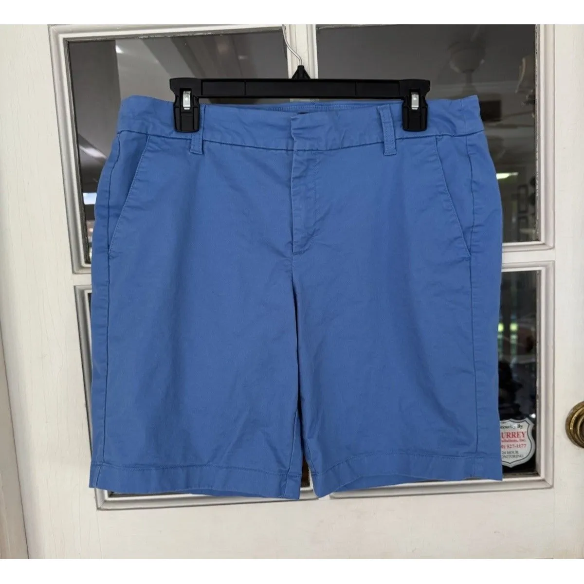 J.Crew Short Women's 10 Blue Chino Flat Front Pockets Cotton Blend 8.5” Inseam - Image 2