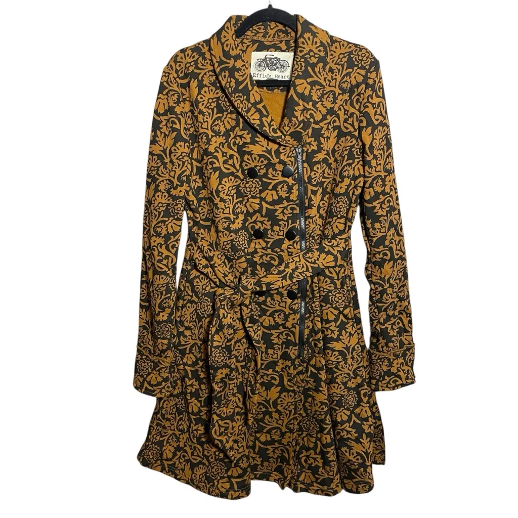 Effie’s Heart Emporium Coat Royal, black/gold Zip Long Jacket with belt Black Size L - Image 3
