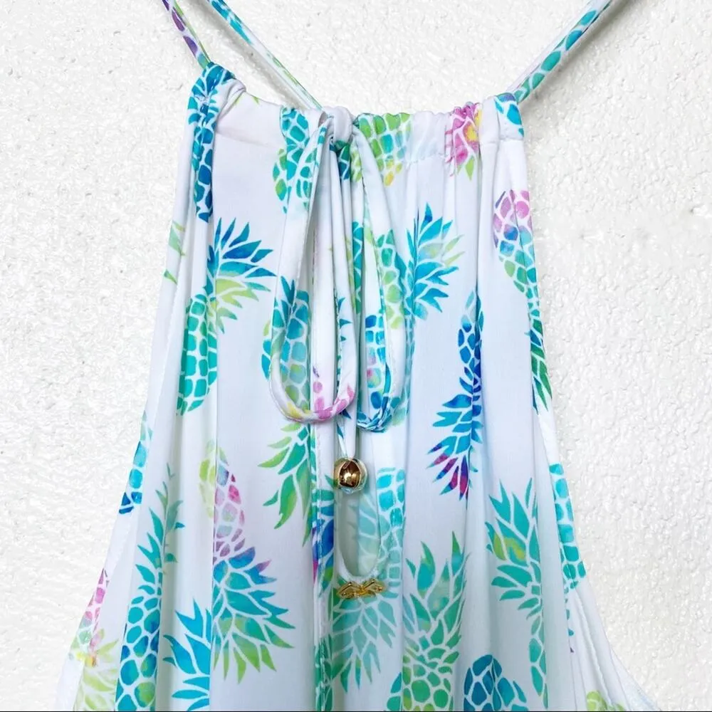 Pilyq Pull On Pineapple Swim Cover Up Dress Size M/L - Image 11