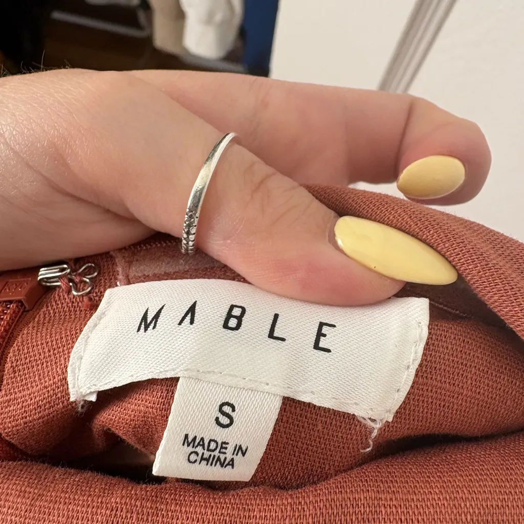 MABLE Rust Orange Strapless Mini Dress | Size Small - Image 3