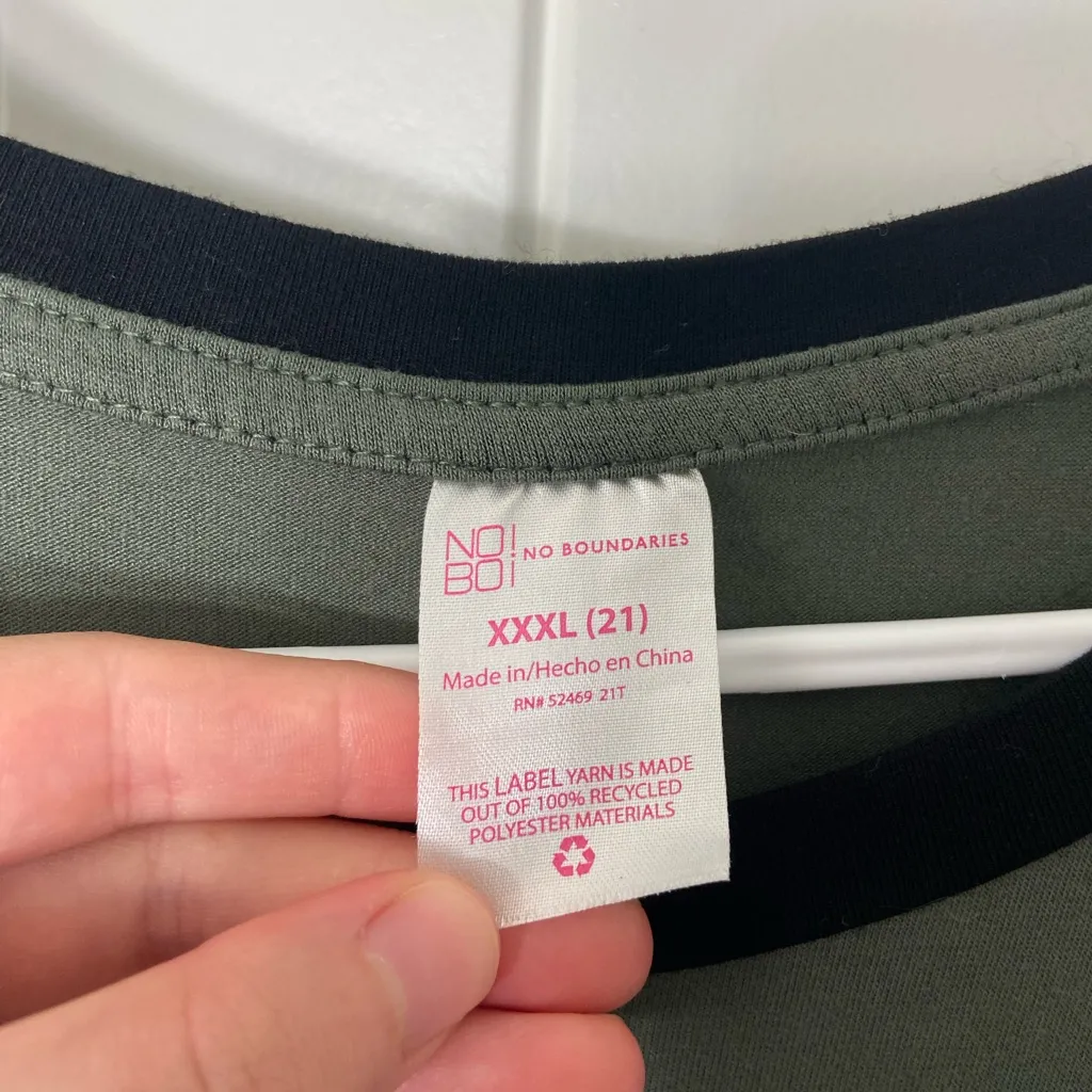 EUC No Boundaries junior’s women’s green black tie front soft casual‎ top shirt - Image 4