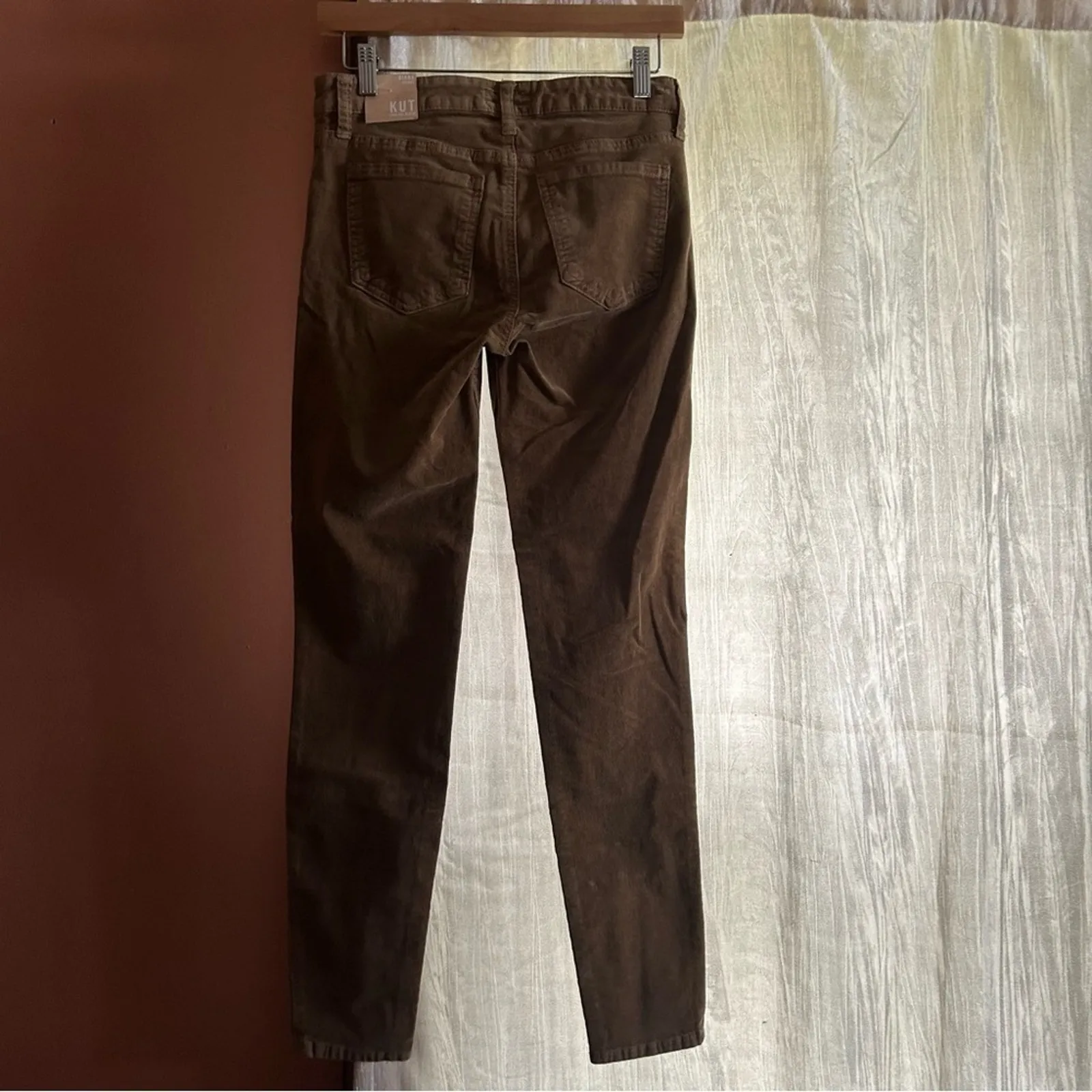 Kut from the Kloth Diana Skinny Corduroy Pants Khaki Tan Beige NWT‎ Size 0 - Image 6