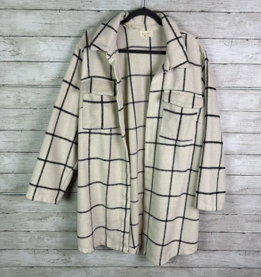 Melloday Plaid Open Front Jacket Size 2X - Image 2