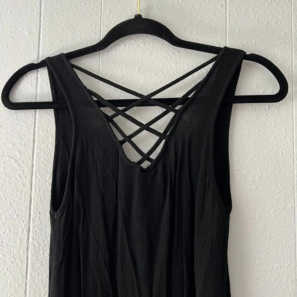 Womens Gauzy Lace Top XS Boho Fairygoth Witchy Gothcore Emo Rockabilly Punk Black - Image 5