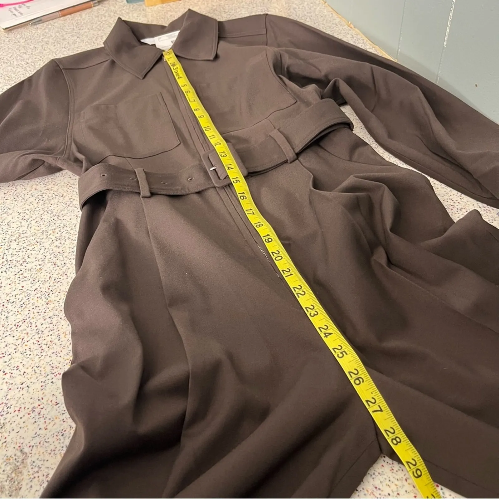 NWT & Other Stories Tailored Long Sleeve Jumpsuit Dark Brown Women’s Size 2 - Image 13