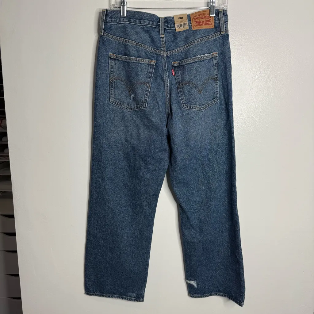 NWT Levis Ribcage Straight Ankle Jean Super HighRise‎ Distressed Blue 30 × 27 - Image 9