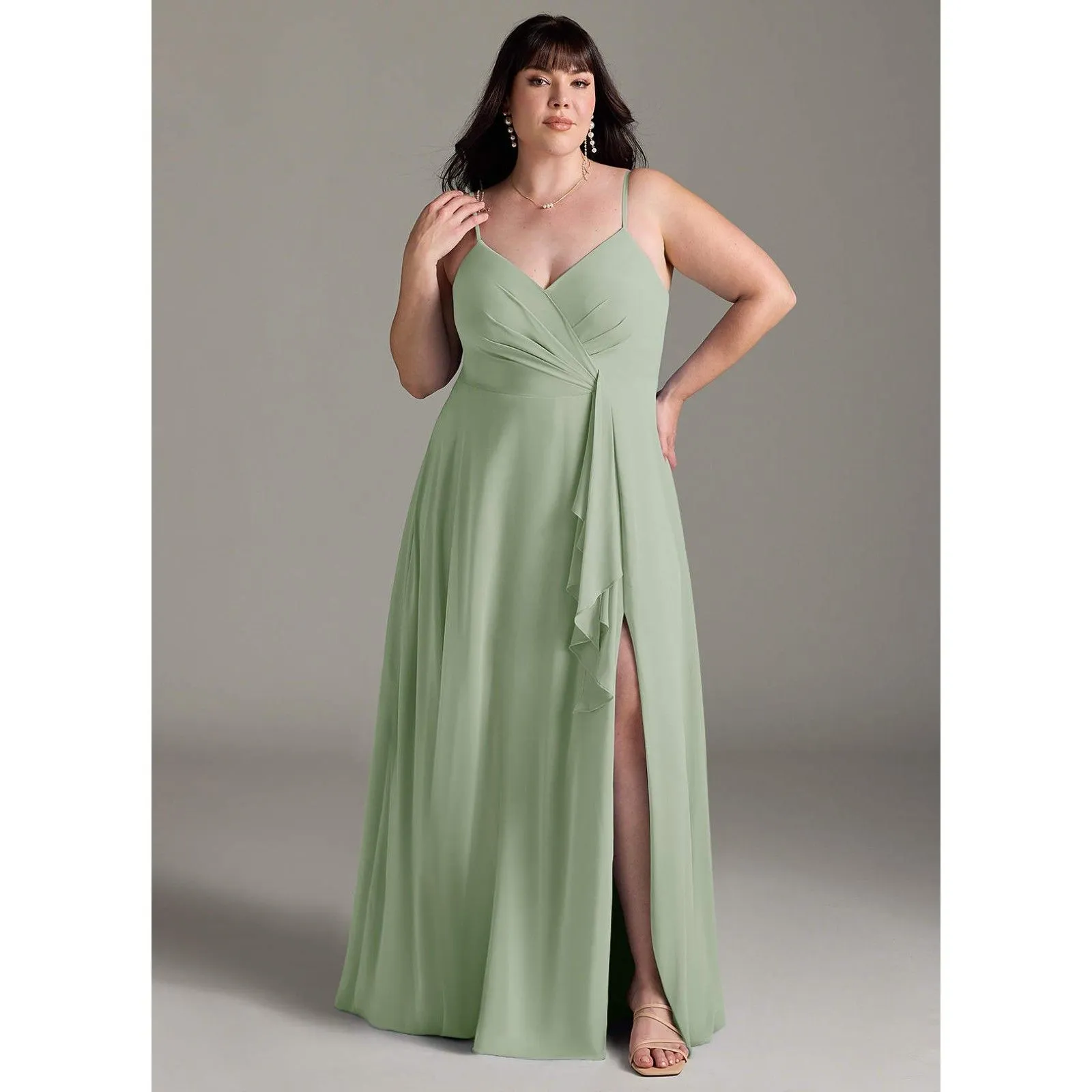 Azazie Akita A-Line Chiffon Dress Size 10 - Image 15