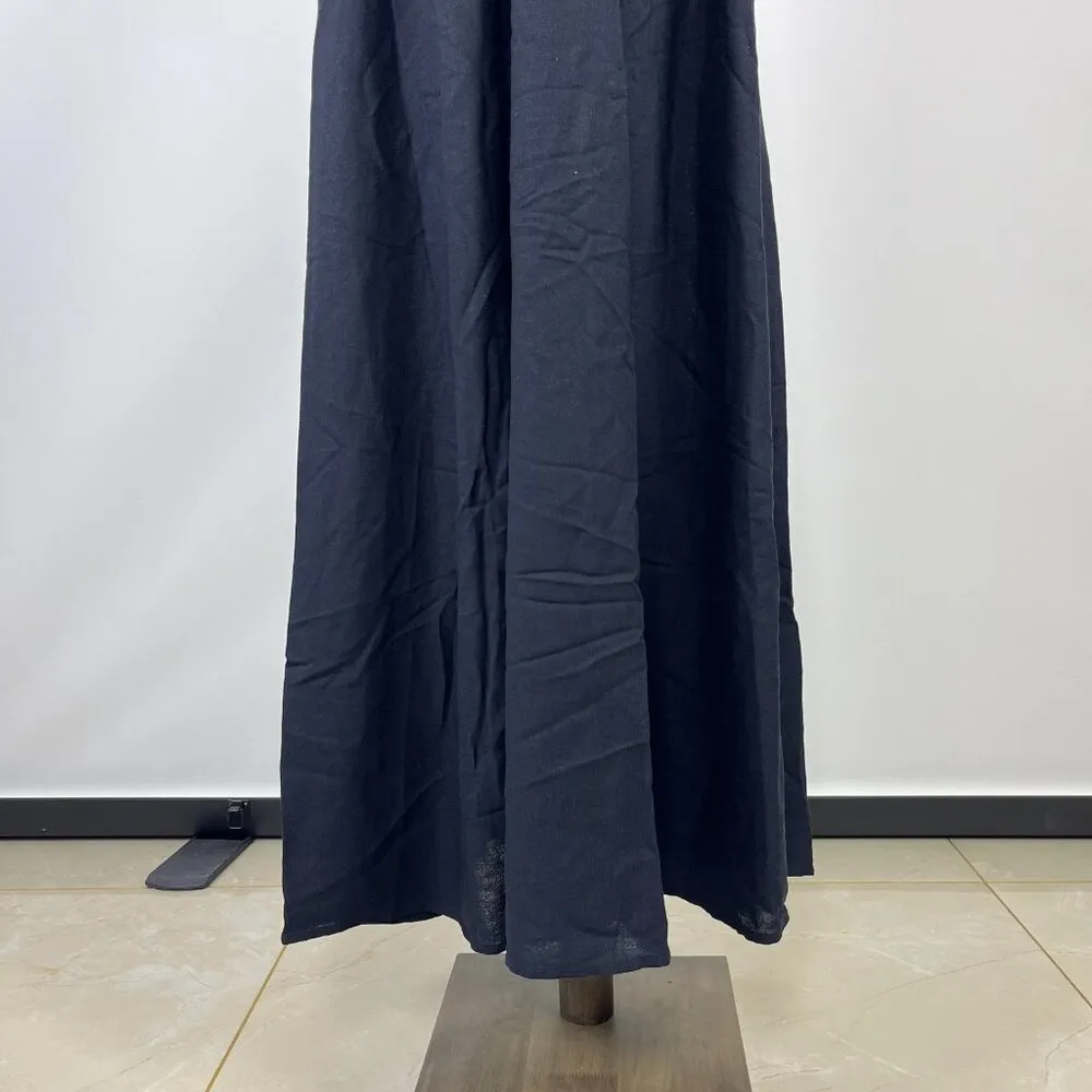 NWOT Farm Rio Linen Blend Black Sleeveless Maxi Dress Size S - Image 6