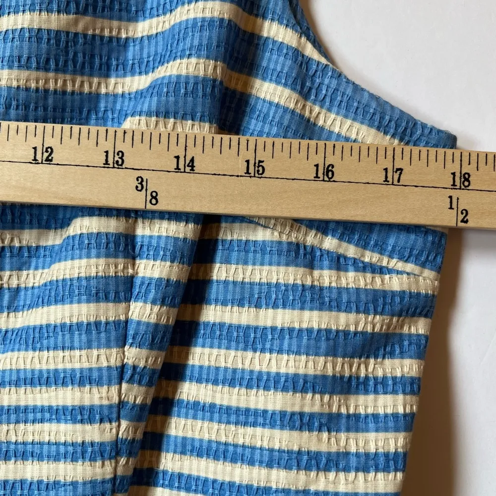 Just…Taylor Fit and Flare Sleeveless Blue and Cream Above The Knee Size 12P - Image 12