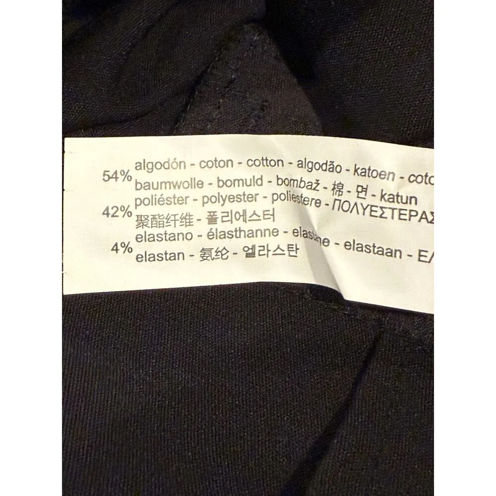 ZARA Basic Black White Beige Side Stripe Straight Leg Ankle Trouser Pant L #3382 - Image 10