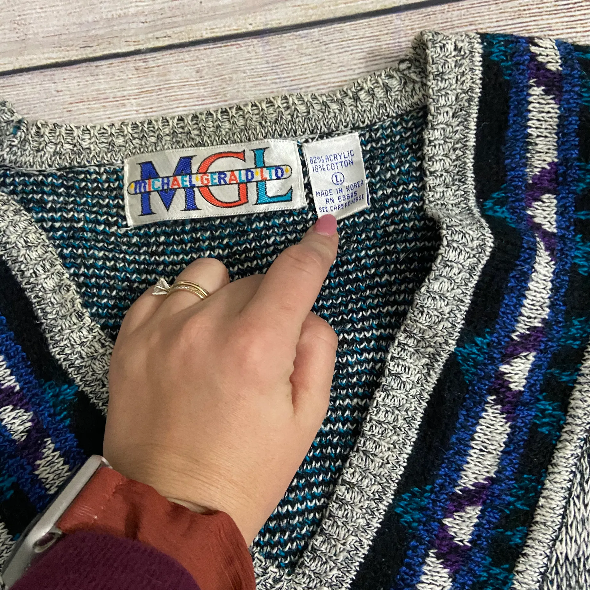 Michael Gerald Ltd Vintage Sweater Gray Size L - Image 9