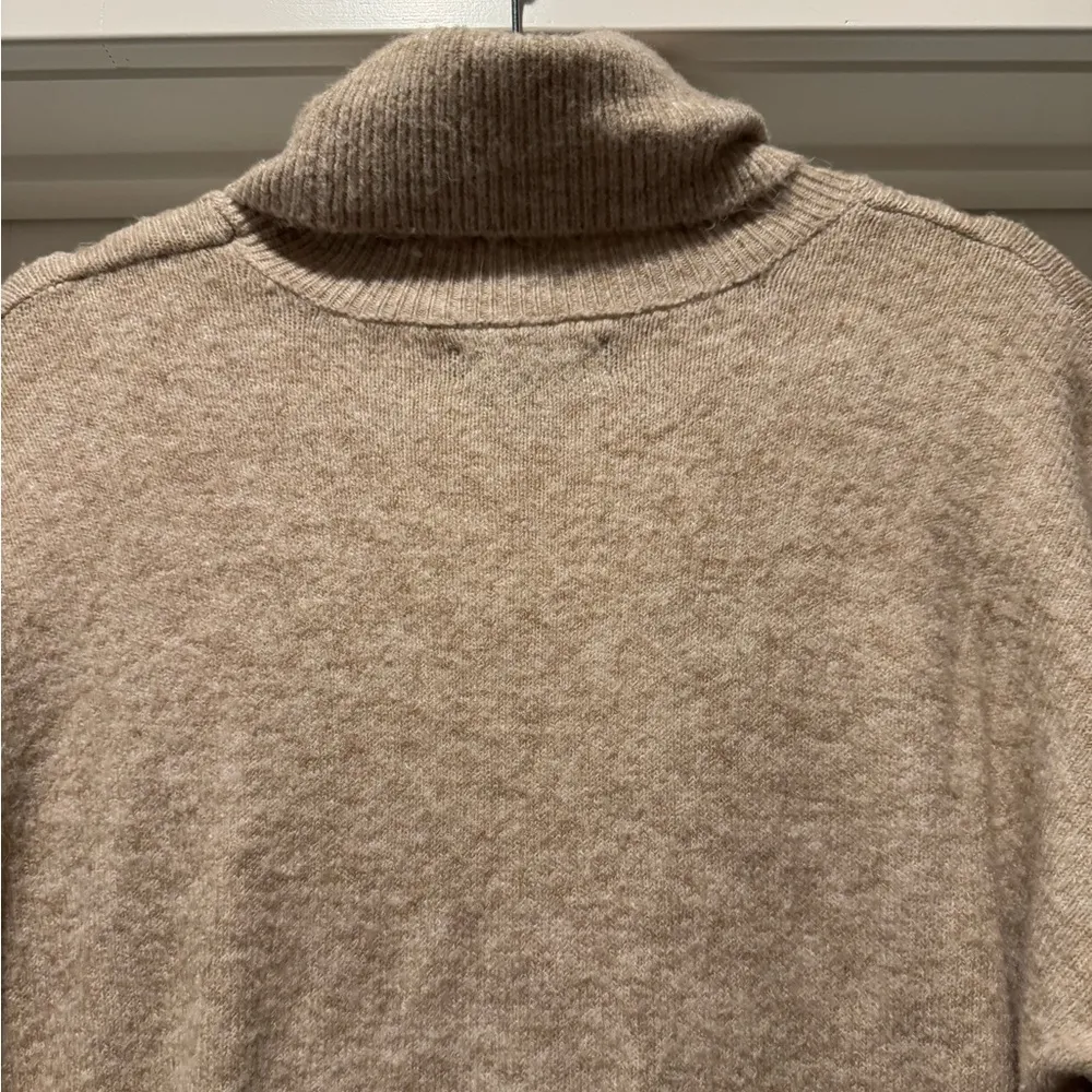 Rachel Zoe Colorblock Turtleneck Sweater Dress Size S | Cozy Fall Neutral Knit - Image 5