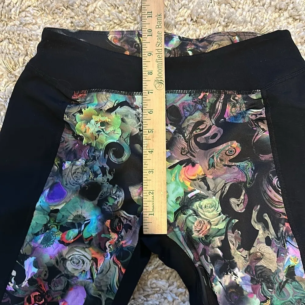 Cynthia Rowley Full Length Legging Women’s Size Small Black Floral Print - Image 8