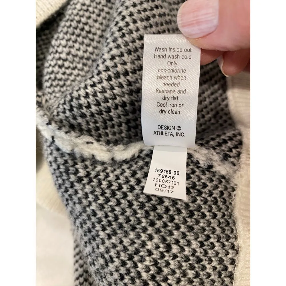 Marled Black Cream Cashmere Wool Blend Turtleneck Sweater Women’s Large - Image 8